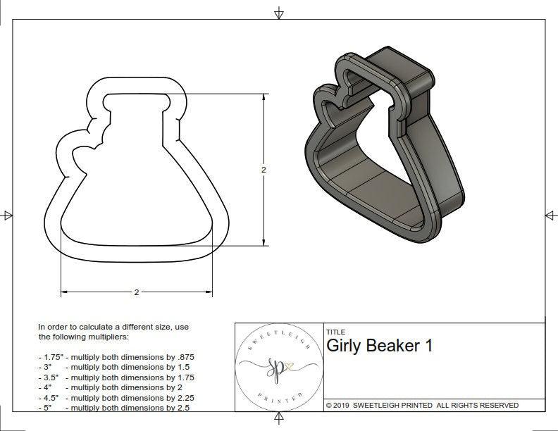 Girly Beaker 1 Cookie Cutter - Sweetleigh 
