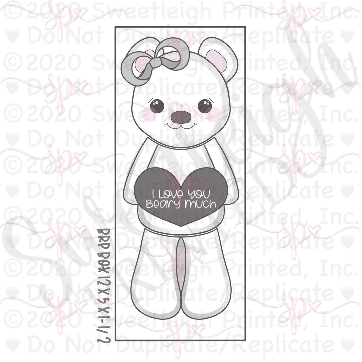 Girly Bear 3 Piece Cookie Cutter Set - Sweetleigh 