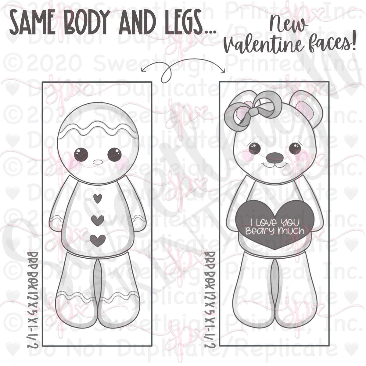 Girly Bear Face ADD-ON for the 3 Piece Set - Sweetleigh 