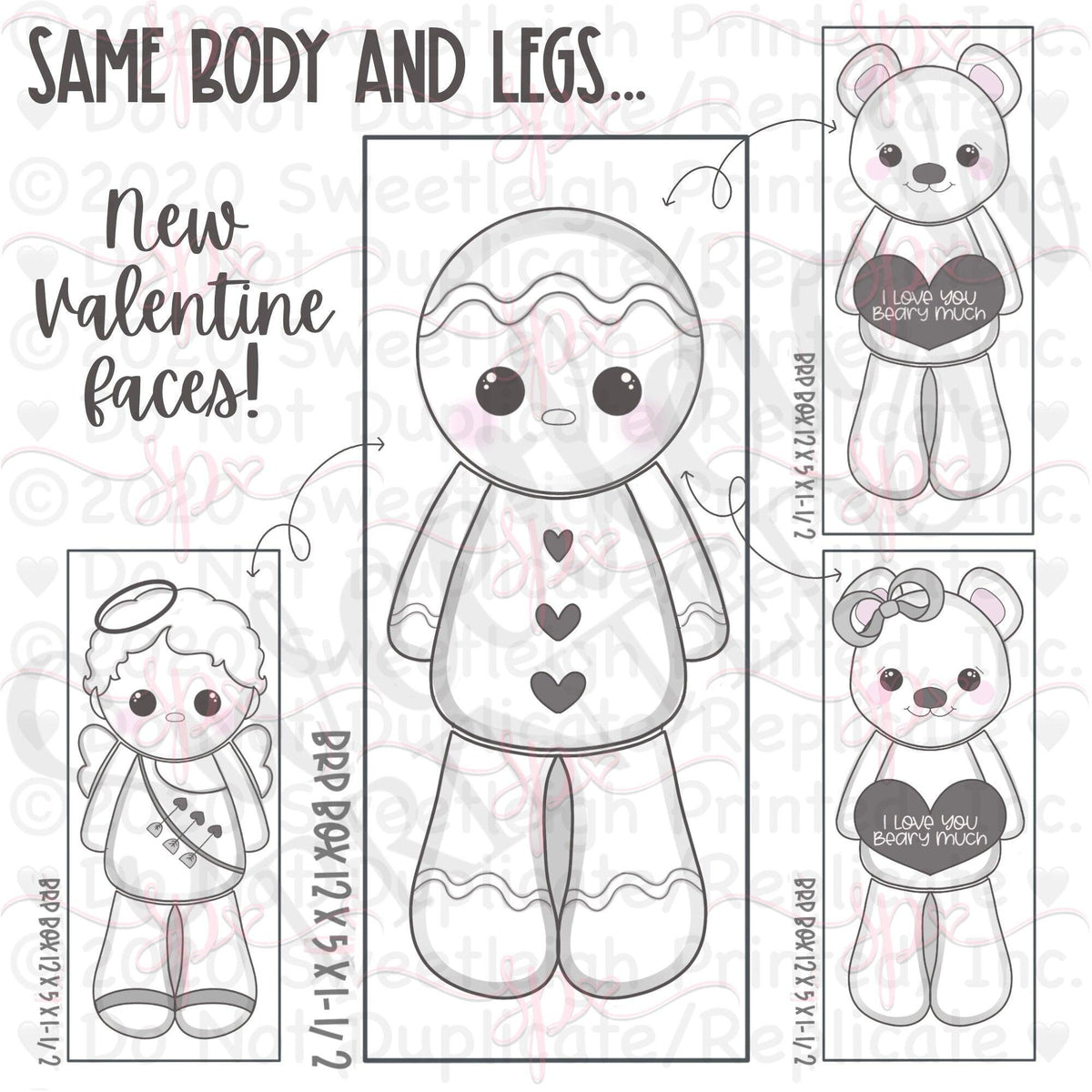 Girly Bear Face ADD-ON for the 3 Piece Set - Sweetleigh 