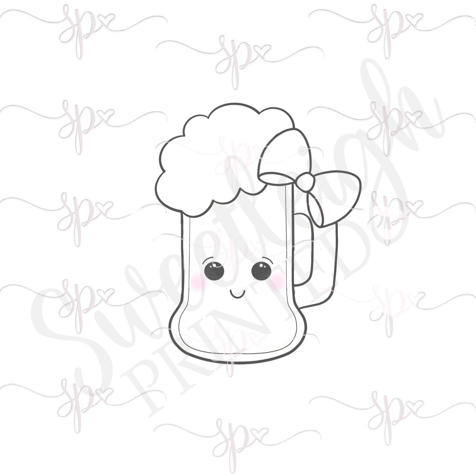 Girly Beer Mug Cookie Cutter - Sweetleigh 