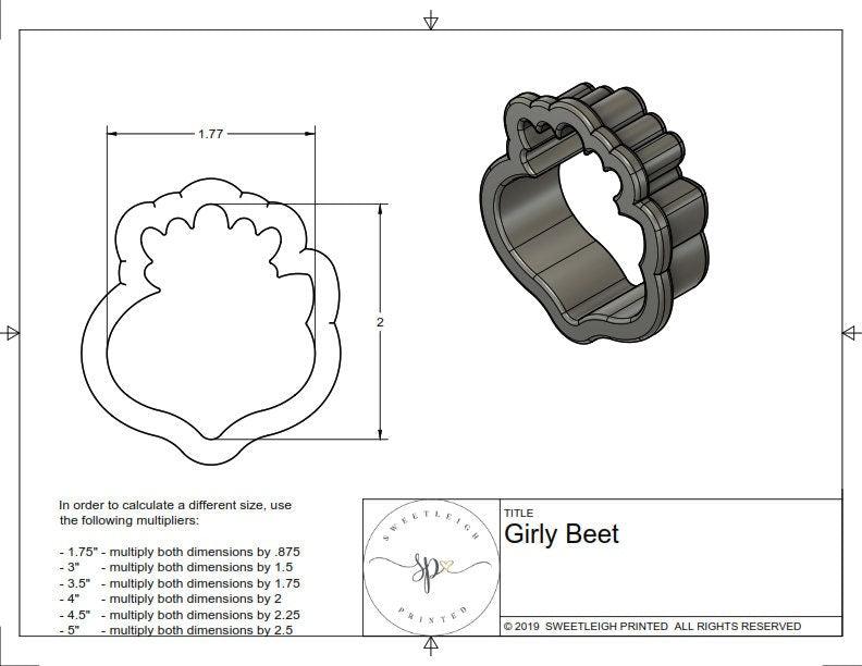 Girly Beet Cookie Cutter - Sweetleigh 