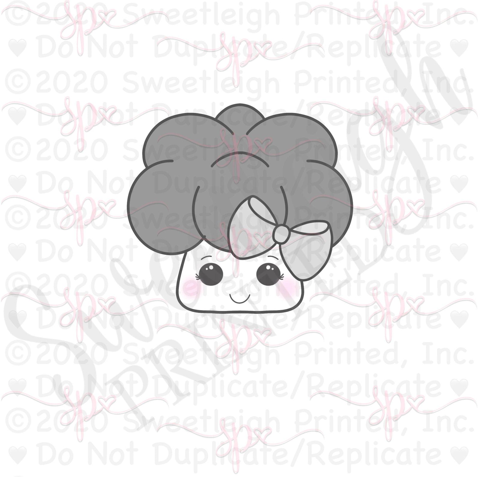 Girly Broccoli Cookie Cutter - Sweetleigh 