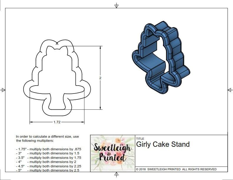 Girly Cake Stand Cookie Cutter - Sweetleigh 