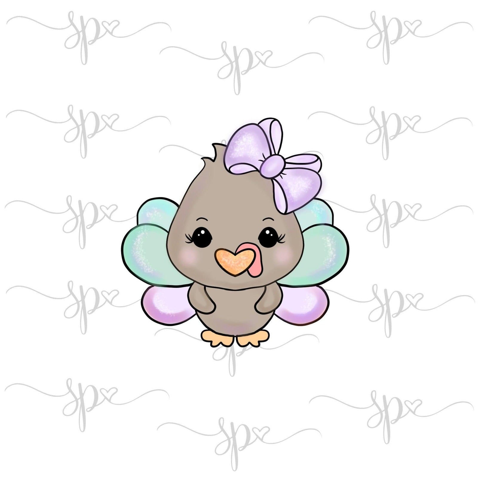 Girly Chubby Turkey Cookie Cutter - Sweetleigh 