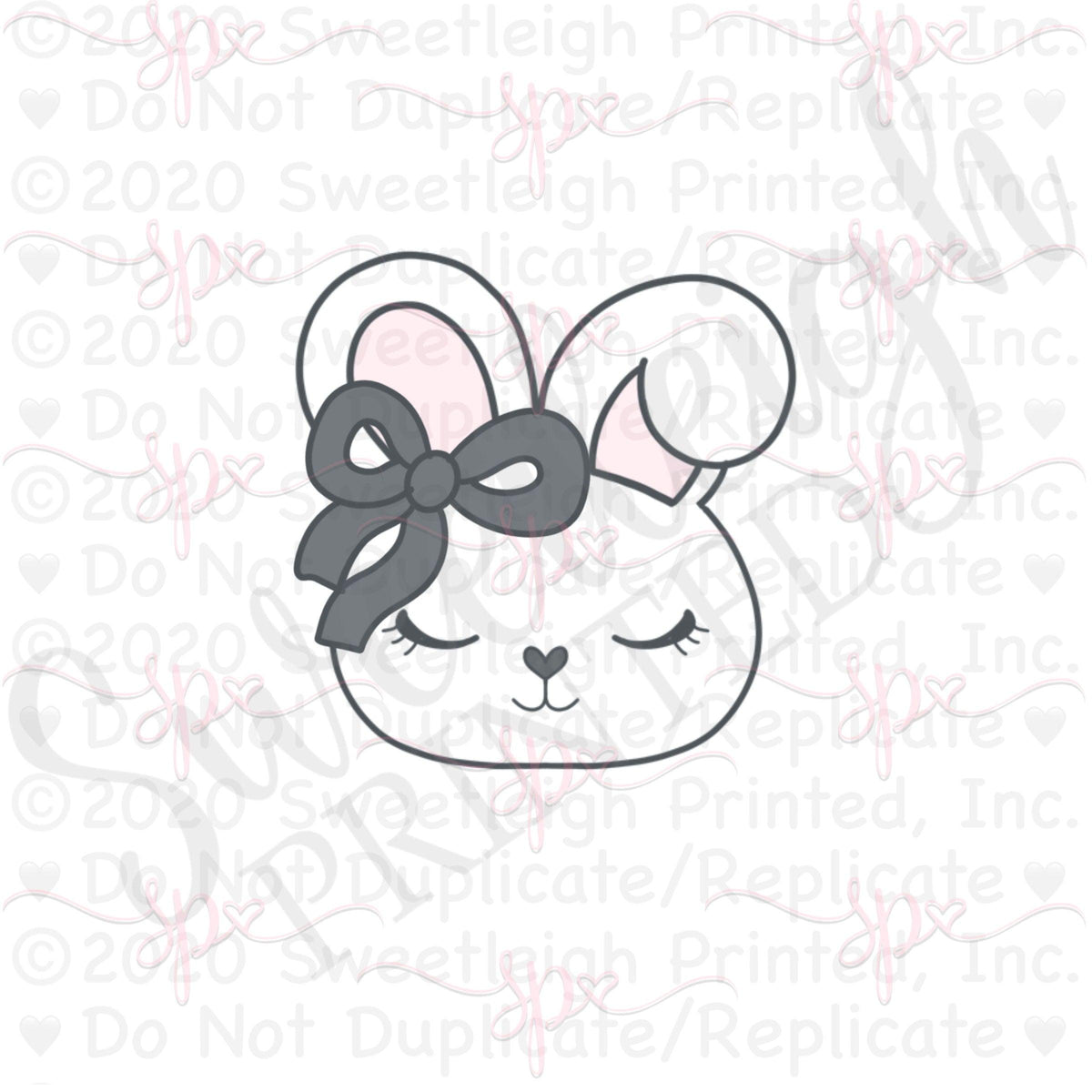Girly Cute Bunny Face Cookie Cutter - Sweetleigh 
