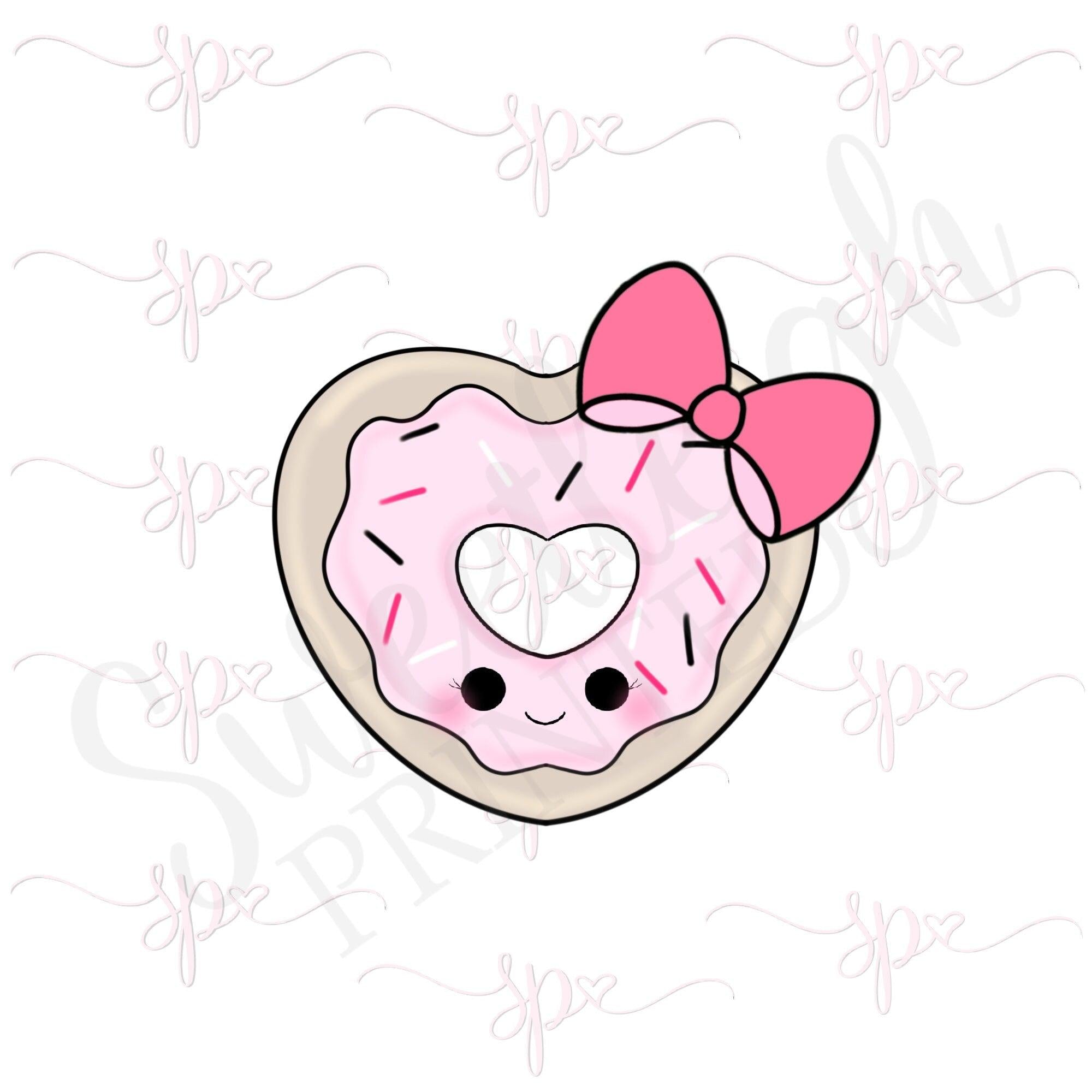 Girly Donut Heart Cookie Cutter - Sweetleigh 