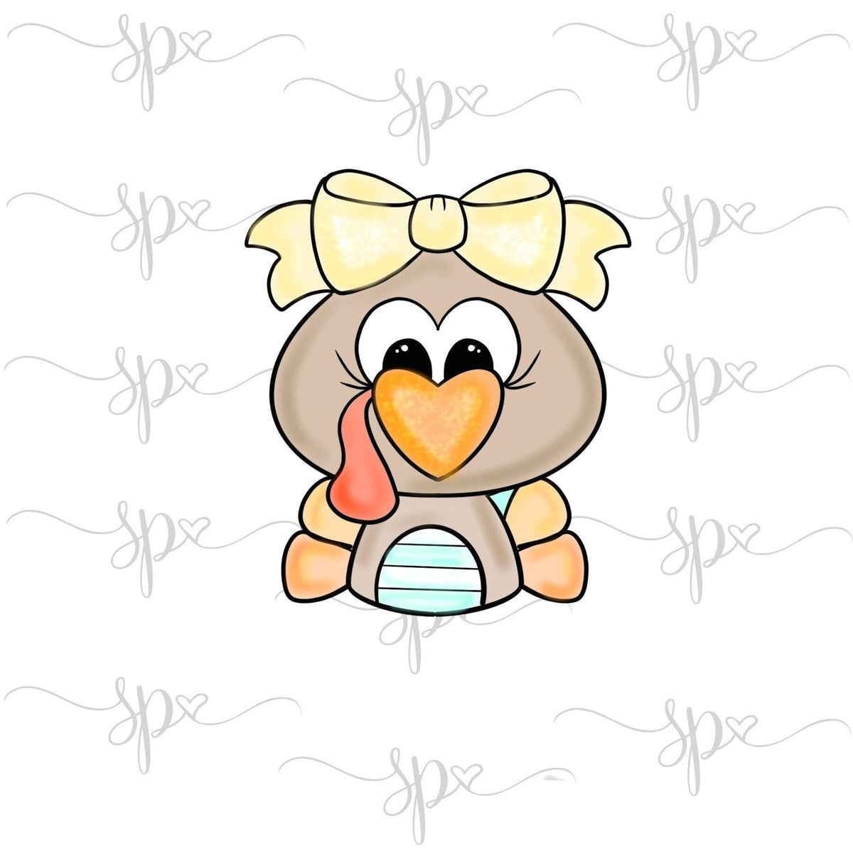 Girly Droopy Turkey Body Cookie Cutter - Sweetleigh 