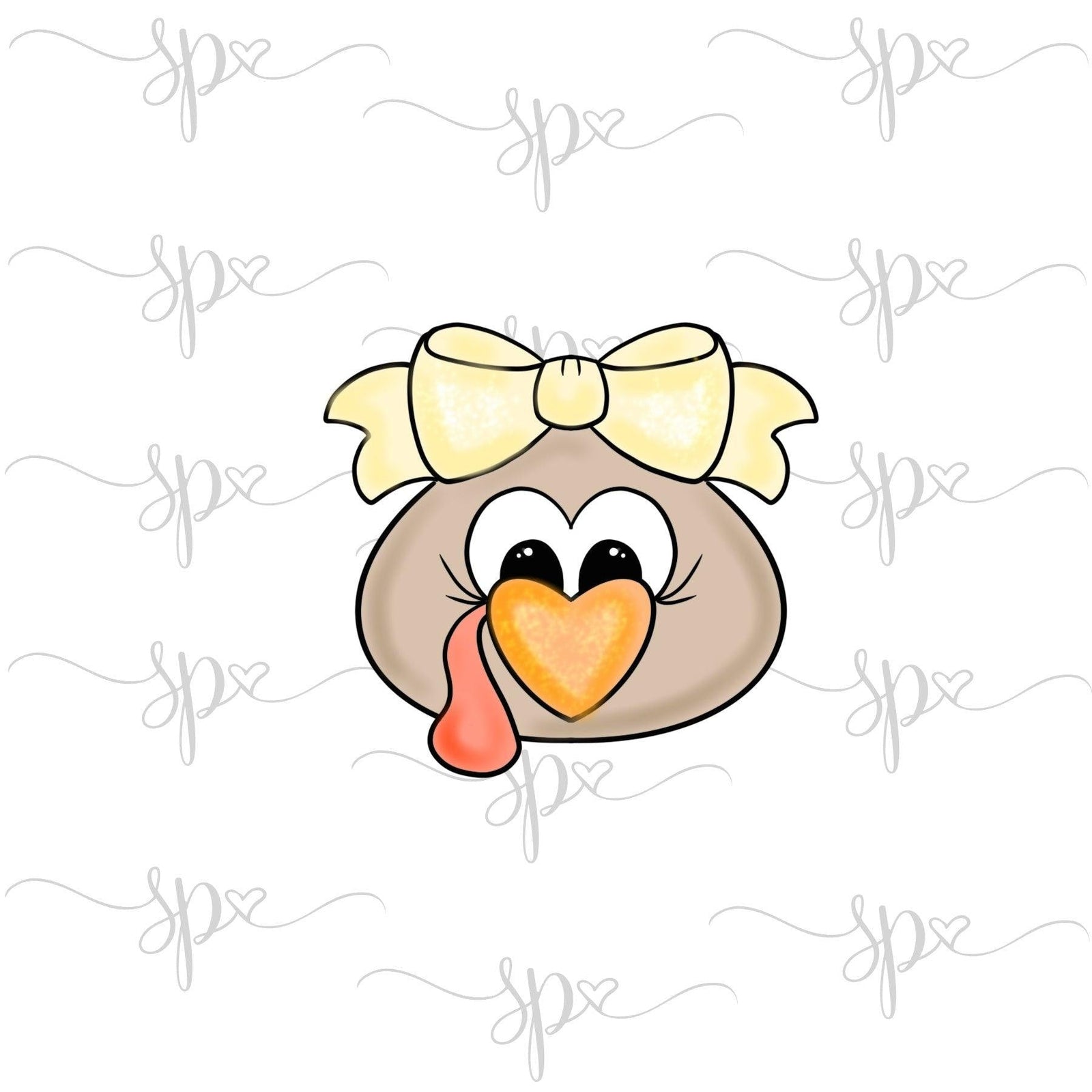 Girly Droopy Turkey Face Cookie Cutter - Sweetleigh 