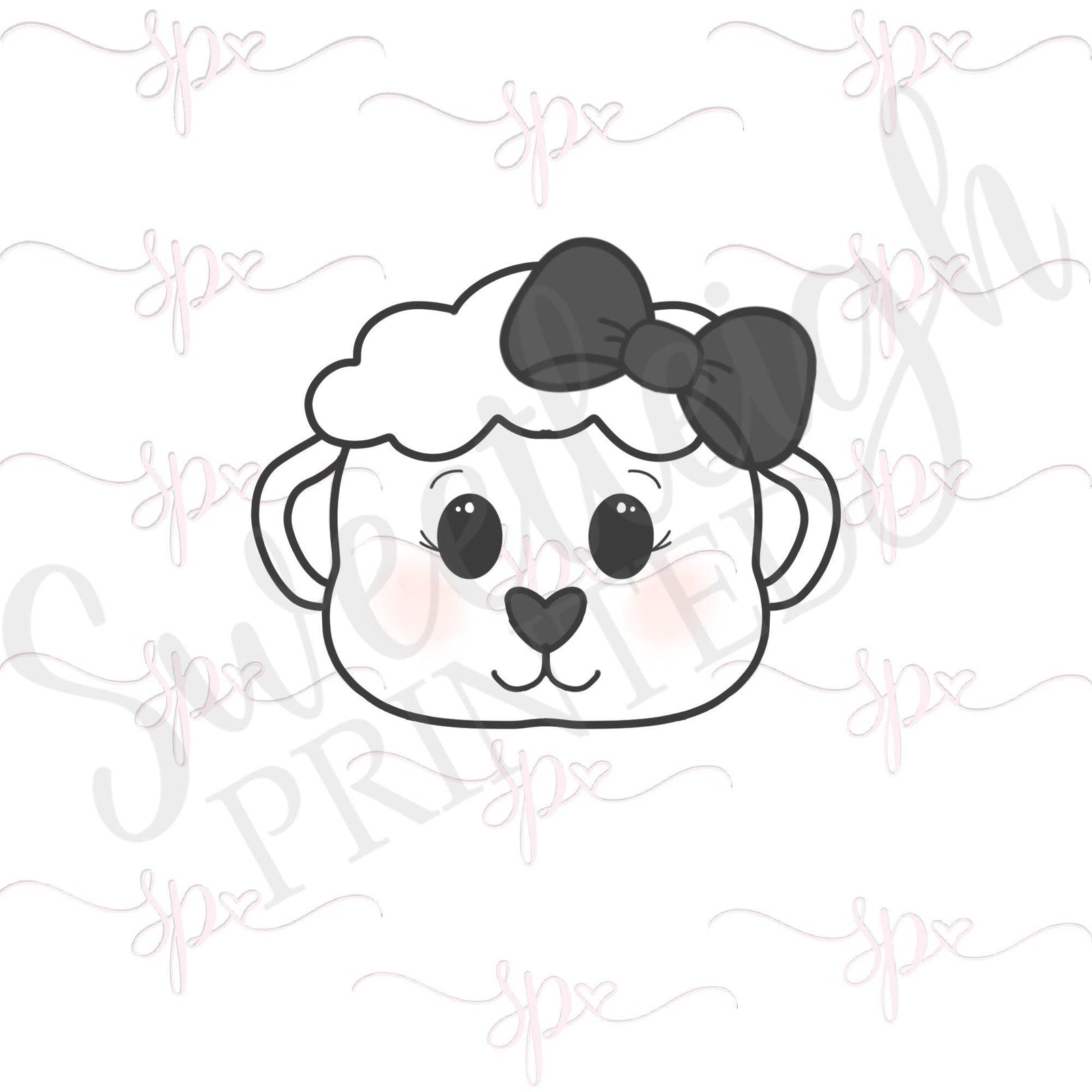 Girly Easter Lamb Face 2020 Cookie Cutter - Sweetleigh 