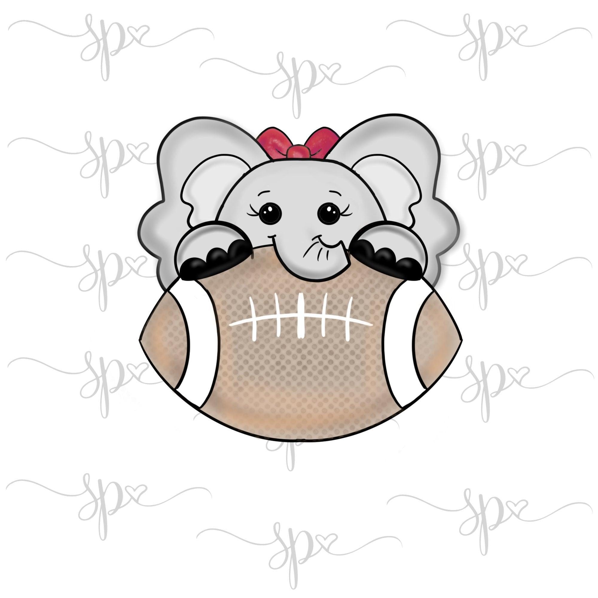 Girly Elephant Football Cookie Cutter - Sweetleigh 