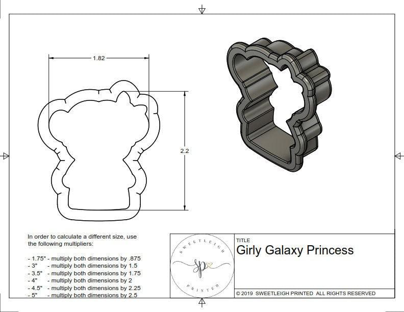 Girly Galaxy Princess Cookie Cutter - Sweetleigh 