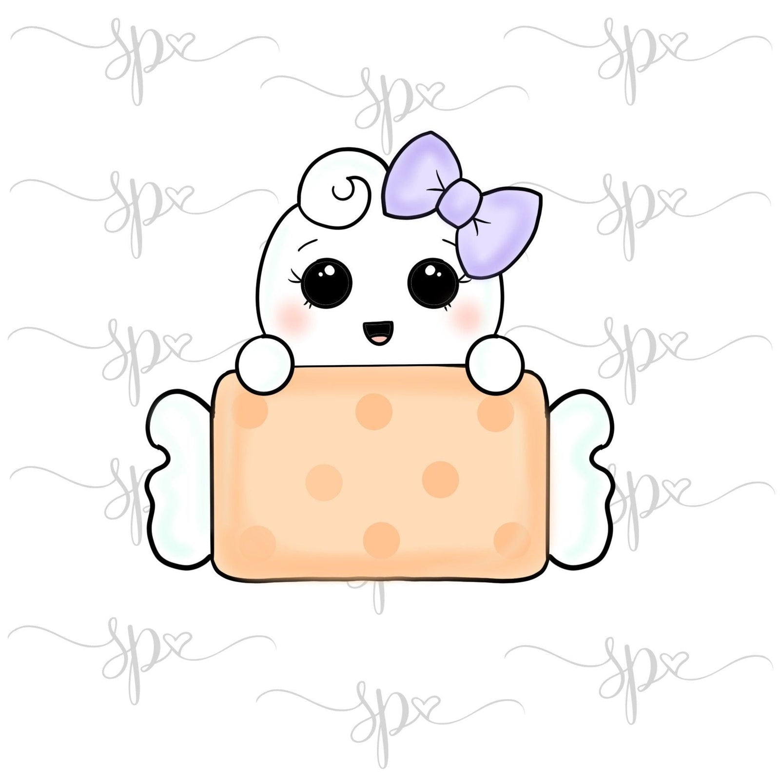 Girly Ghost Candy Plaque Cookie Cutter - Sweetleigh 