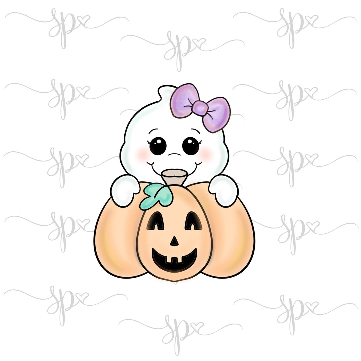 Girly Ghost Pumpkin Cookie Cutter - Sweetleigh 