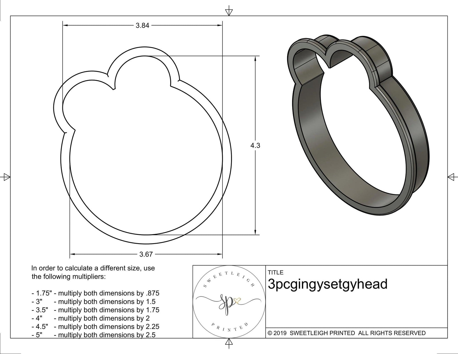 Girly Gingy 3 Piece Cookie Cutter Set - Sweetleigh 