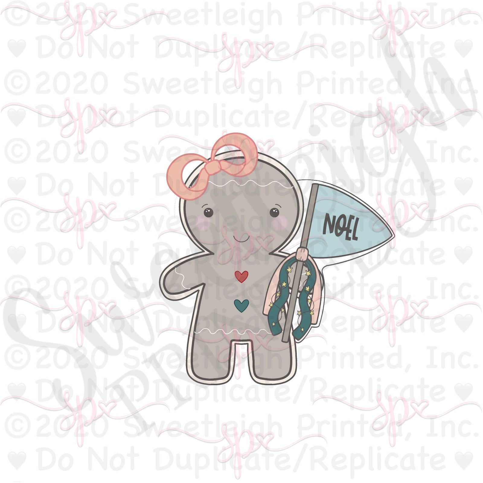 Girly Gingy with Pennant 2021 Cookie Cutter - Sweetleigh 