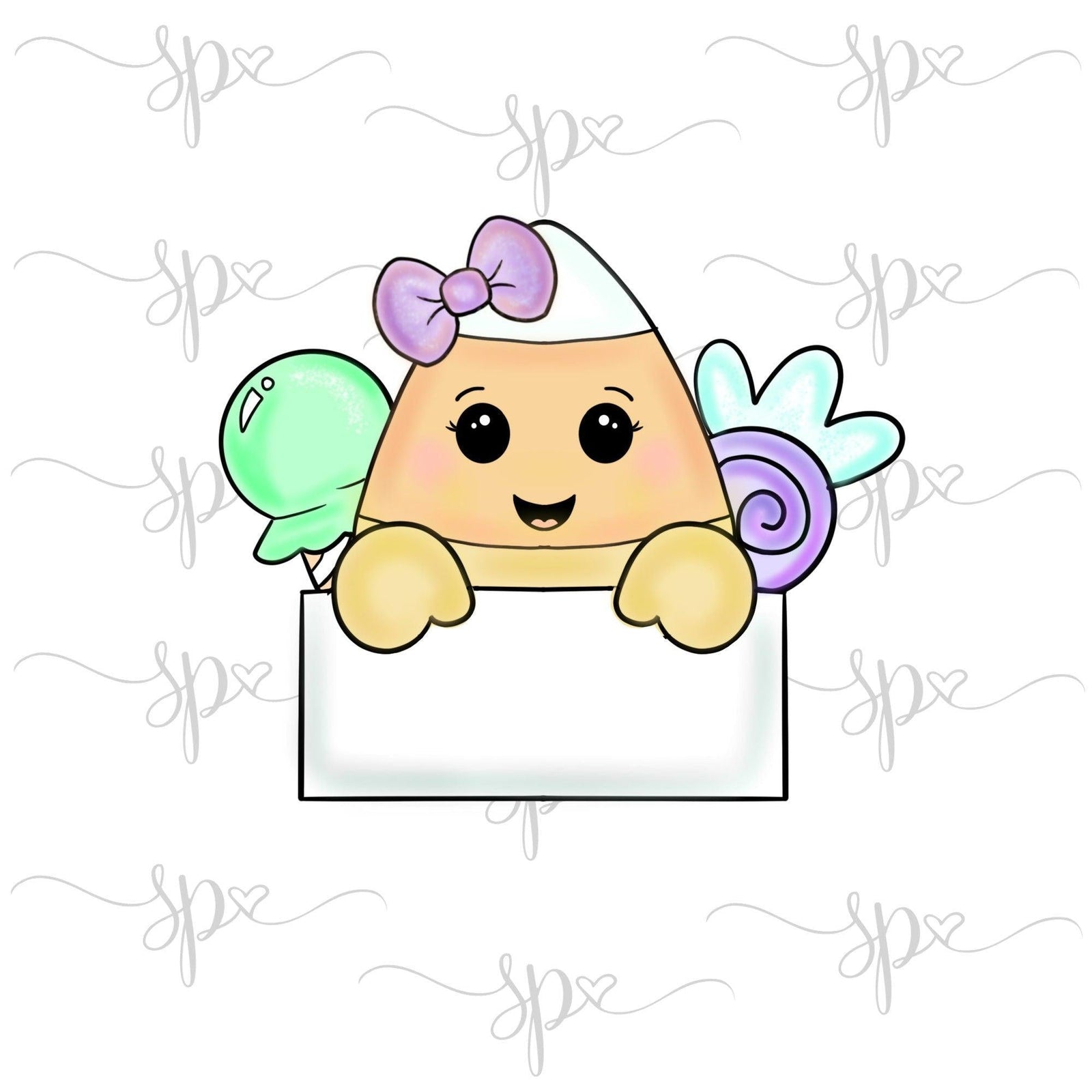 Girly Halloween Candy Plaque Cookie Cutter - Sweetleigh 