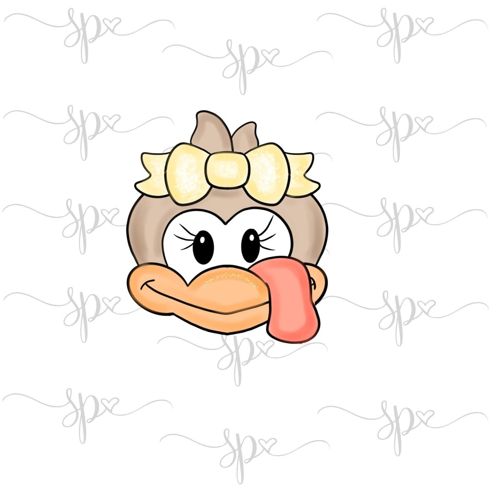 Girly Happy Turkey Face Cookie Cutter - Sweetleigh 