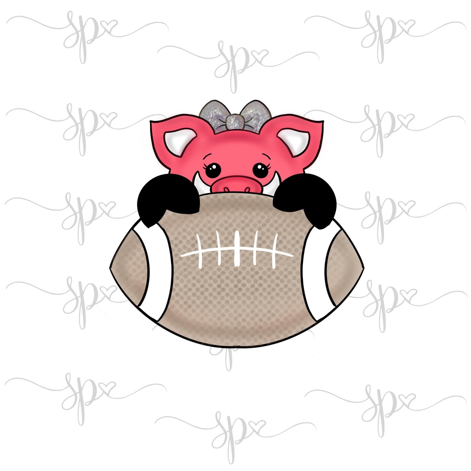 Girly Hog Football Cookie Cutter - Sweetleigh 