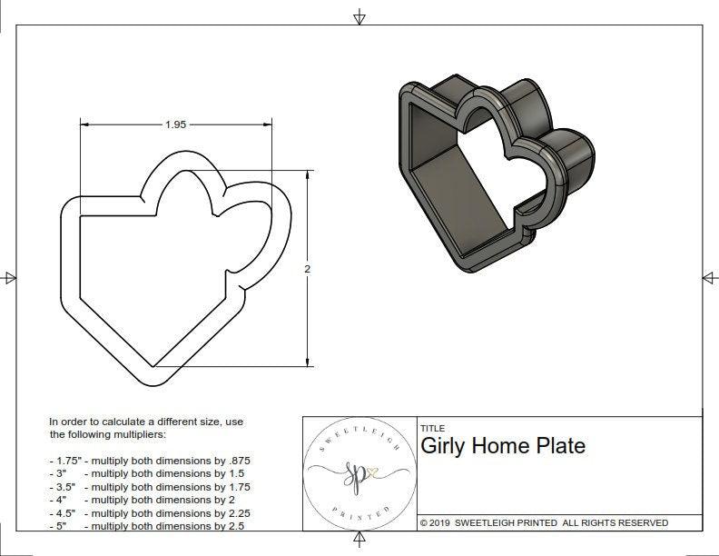Girly Home Plate Cookie Cutter - Sweetleigh 