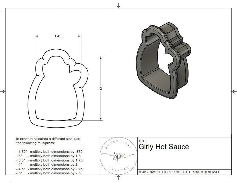 Girly Hot Sauce Cookie Cutter - Sweetleigh 
