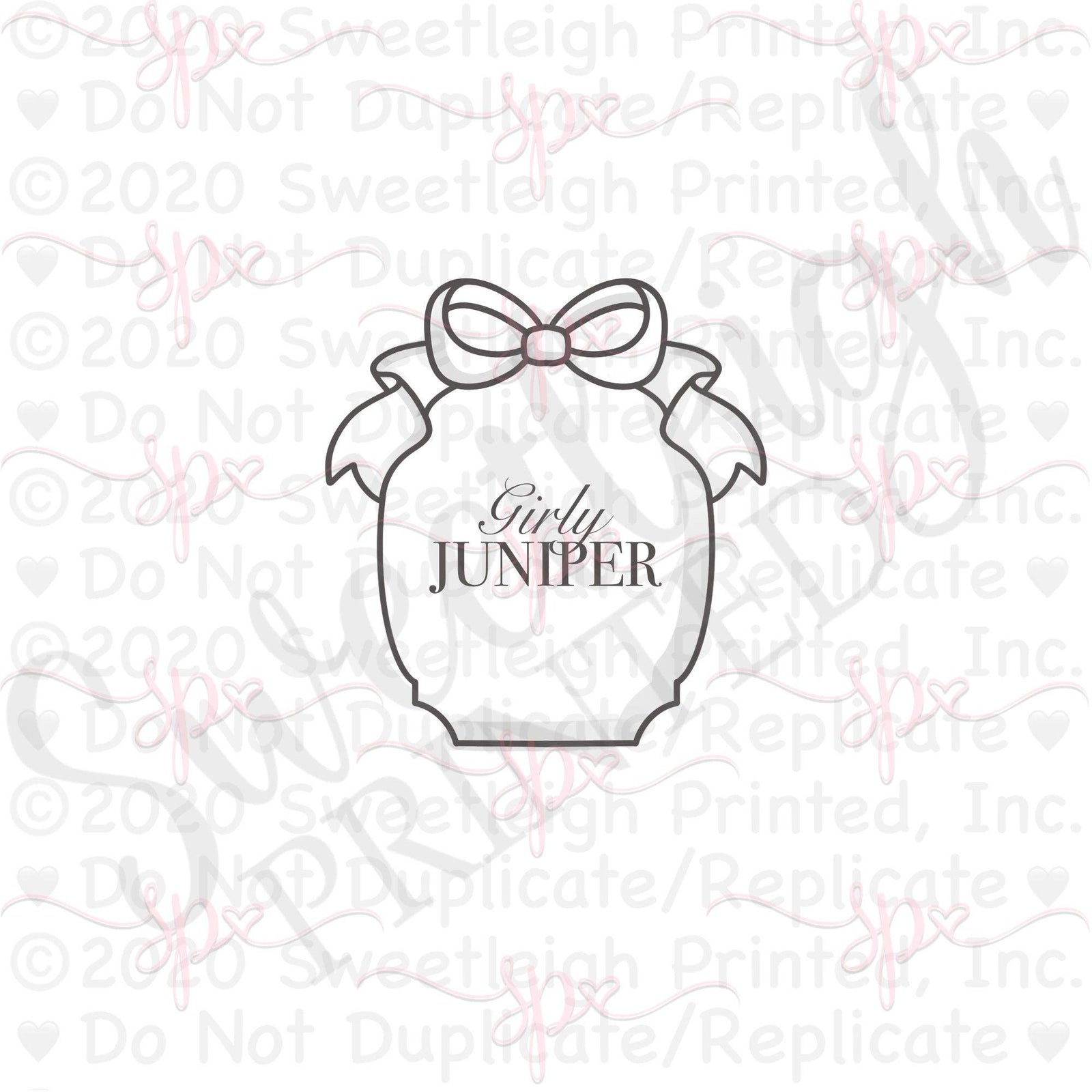 Girly Juniper Plaque Cookie Cutter - Sweetleigh 