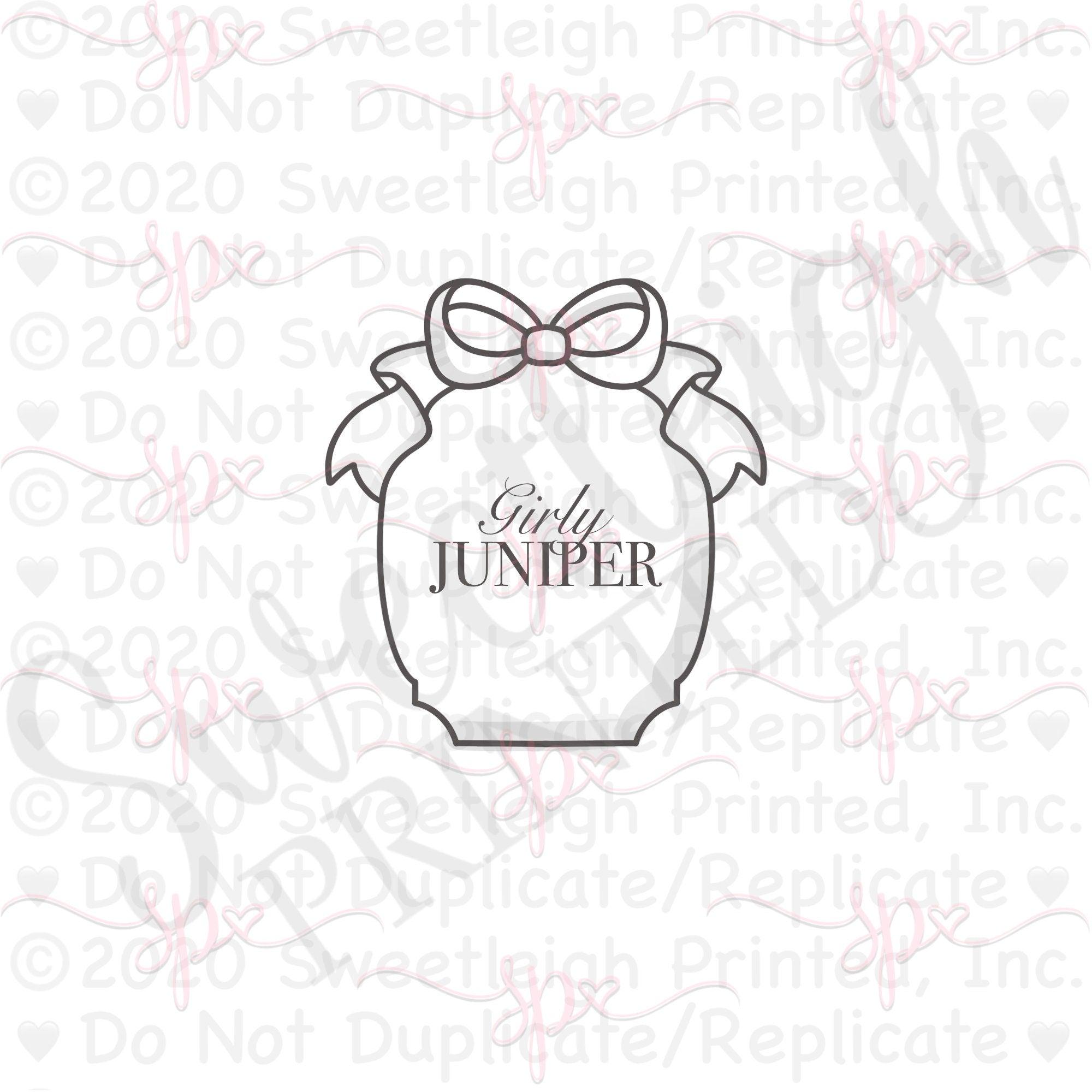 Girly Juniper Plaque Cookie Cutter - Sweetleigh 