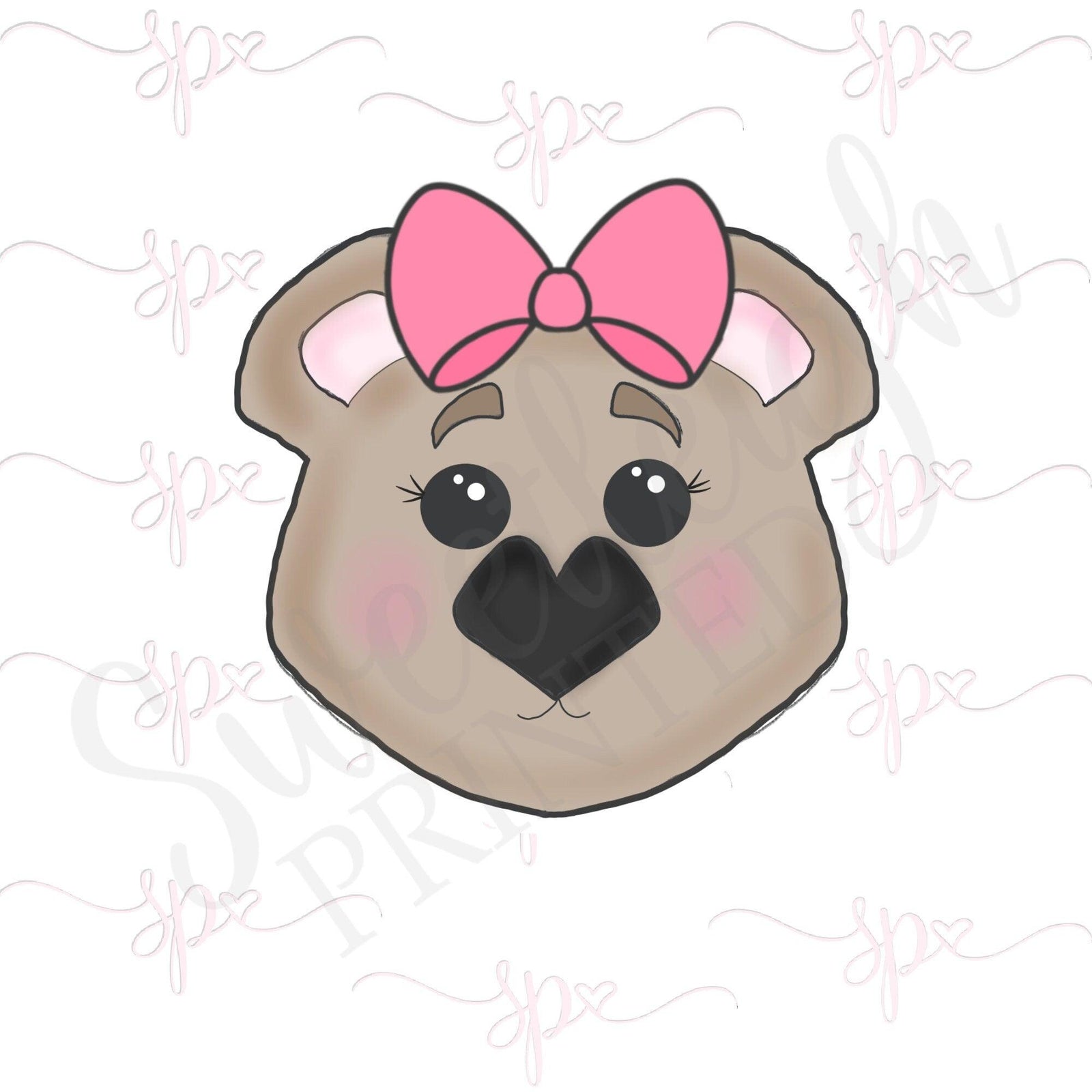 Girly Kawaii Bear Face Cookie Cutter. - Sweetleigh 