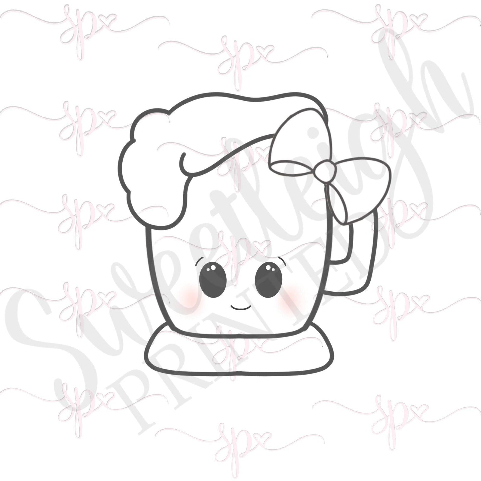 Girly Kawaii Beer Mug Cookie Cutter - Sweetleigh 