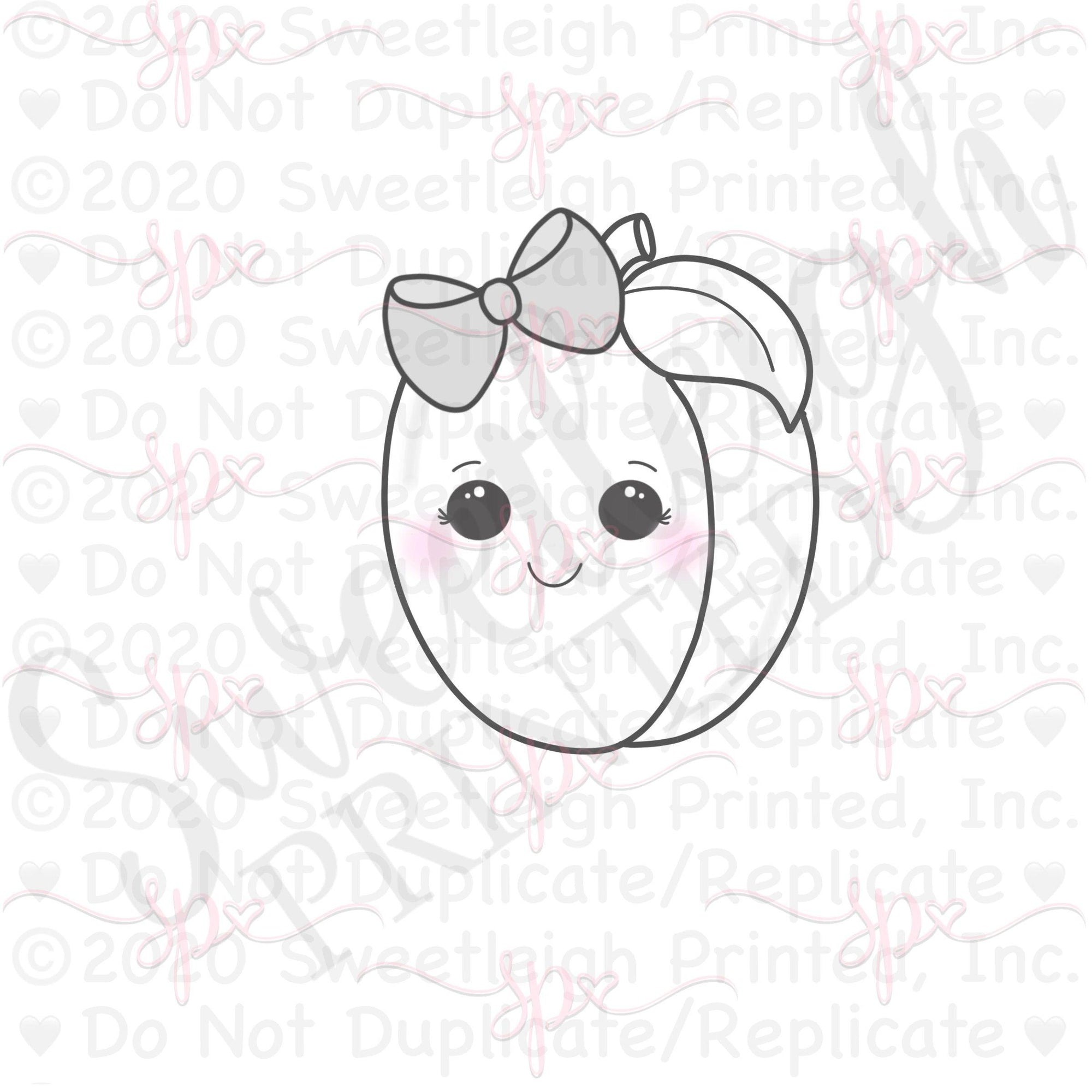 Girly Kawaii Plum 2020 Cookie Cutter - Sweetleigh 