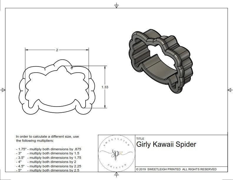 Girly Kawaii Spider Cookie Cutter - Sweetleigh 