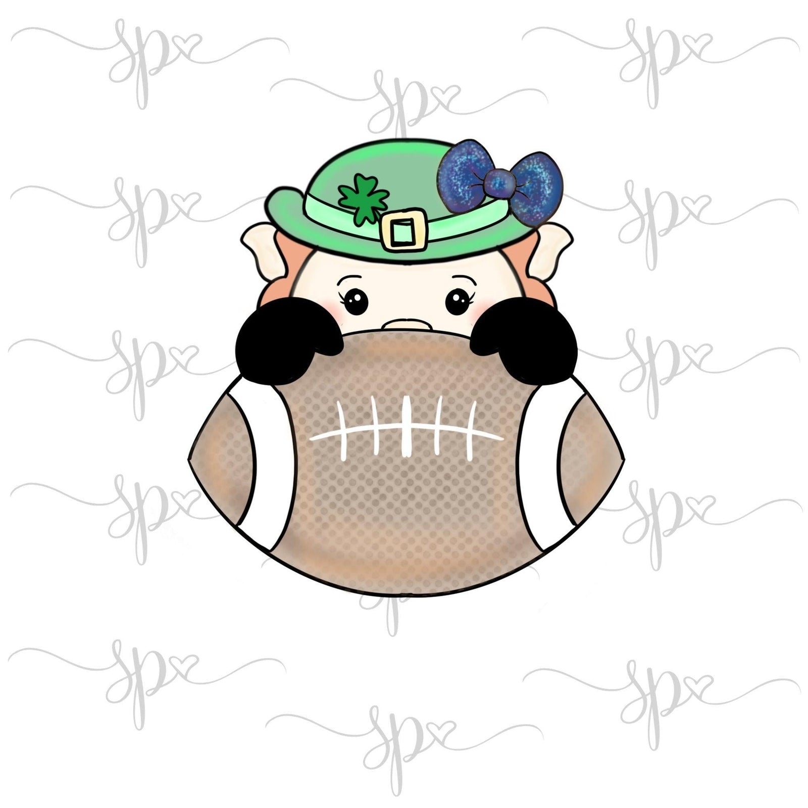 Girly Leprechaun Football Cookie Cutter - Sweetleigh 