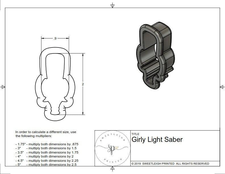 Girly Light Up Sword Cookie Cutter - Sweetleigh 
