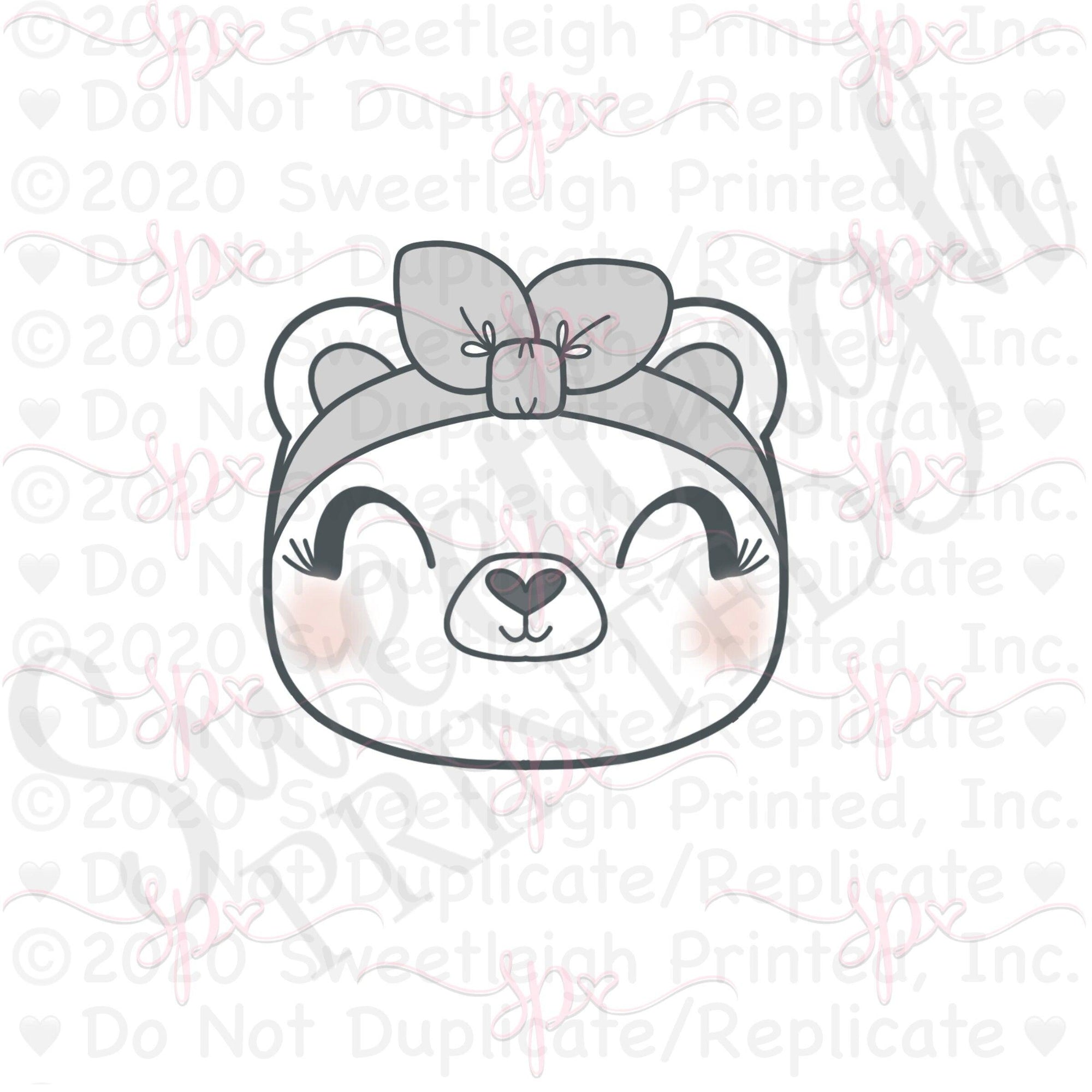 Girly Mama Bear Face 2021 Cookie Cutter - Sweetleigh 