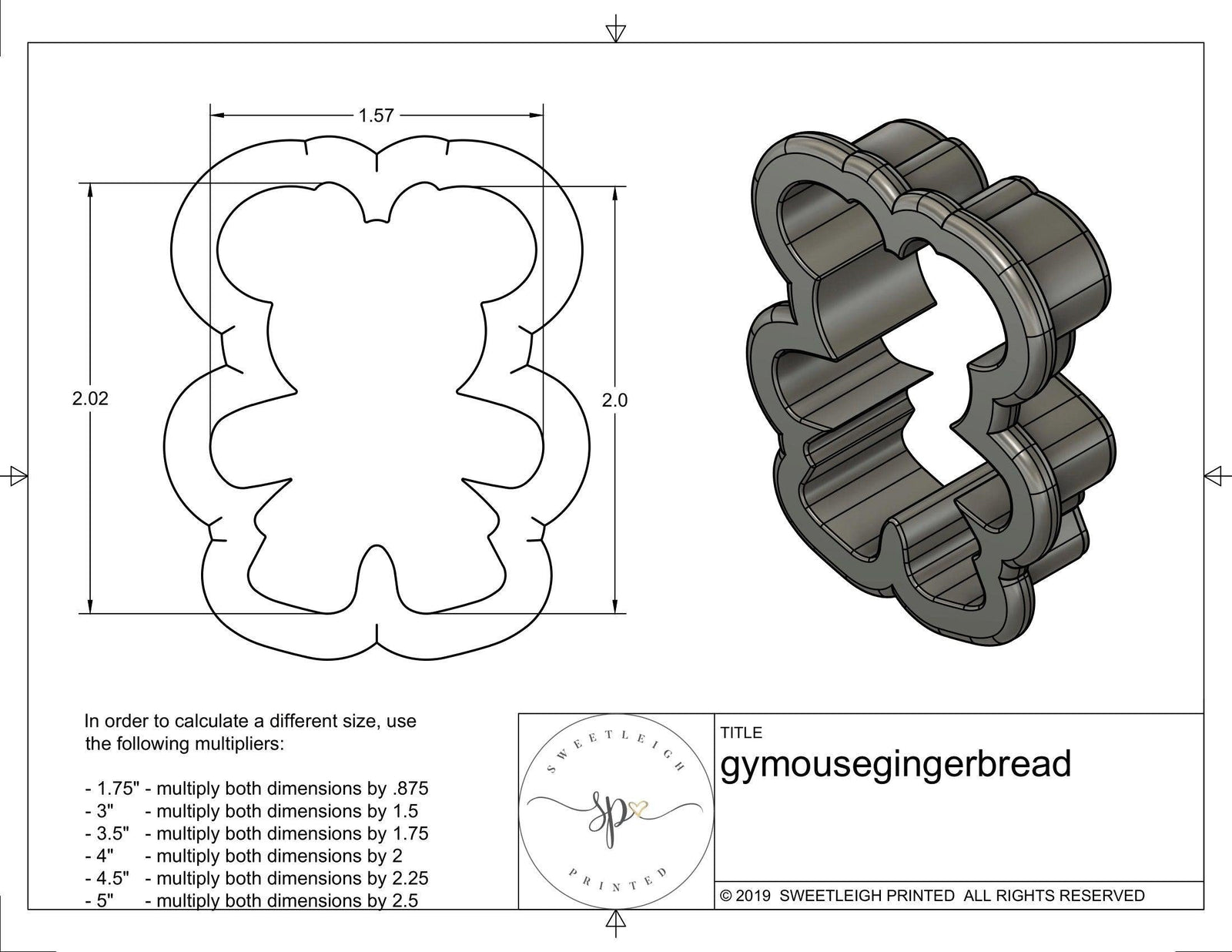 Girly Mouse Gingerbread Cookie Cutter - Sweetleigh 