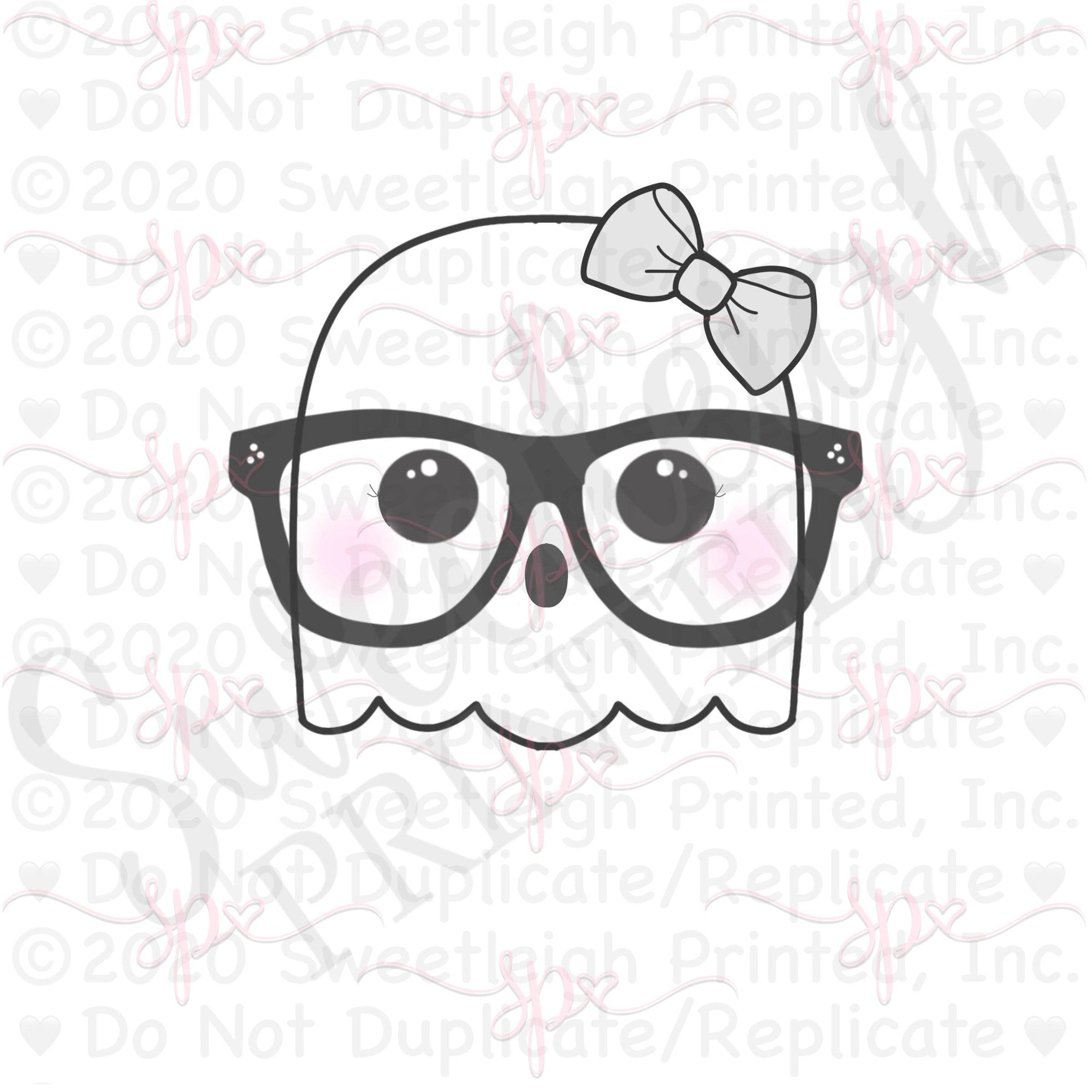 Girly Nerdy Ghost 1 Cookie Cutter - Sweetleigh 