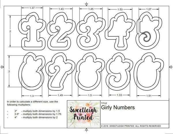 Girly Numbers Cookie Cutters - Sweetleigh