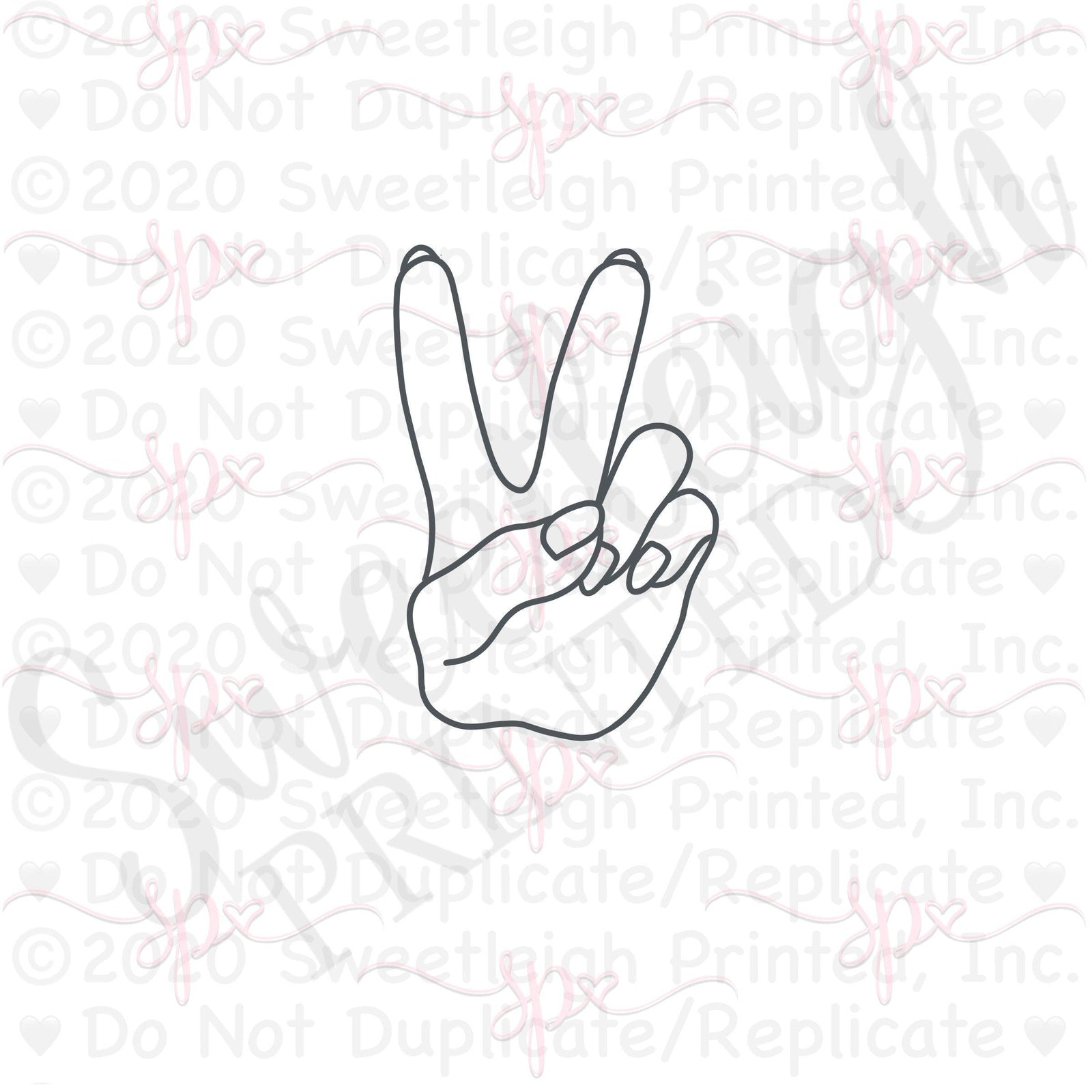 Girly Peace Hand Cookie Cutter - Sweetleigh 