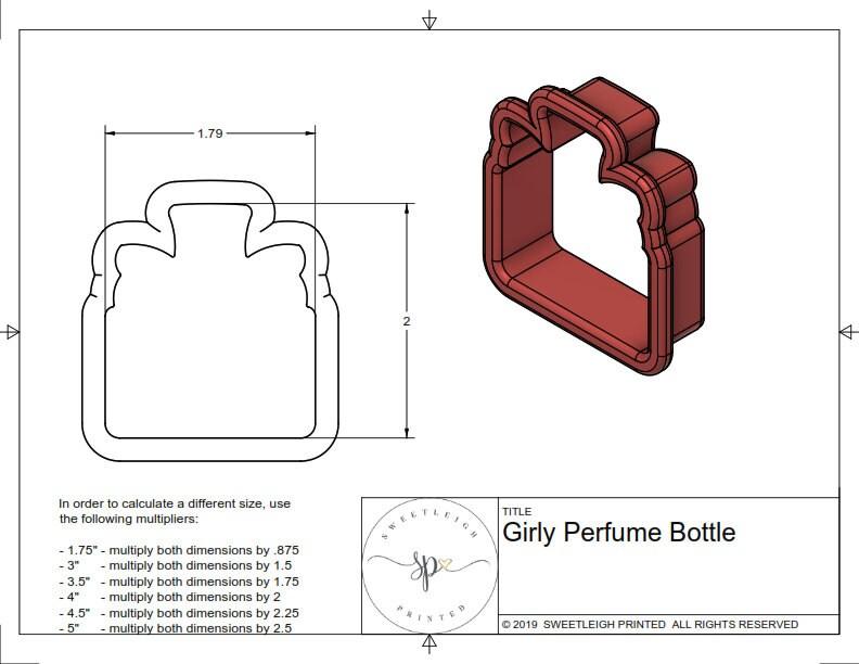Girly Perfume Bottle Cookie Cutter - Sweetleigh 