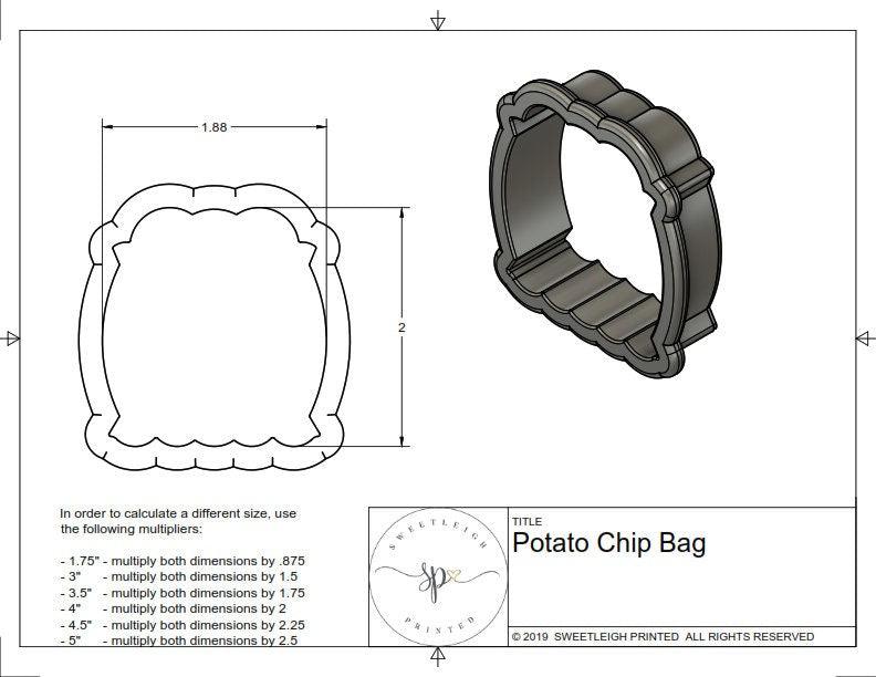 Girly Potato Chip Bag Cookie Cutter - Sweetleigh 