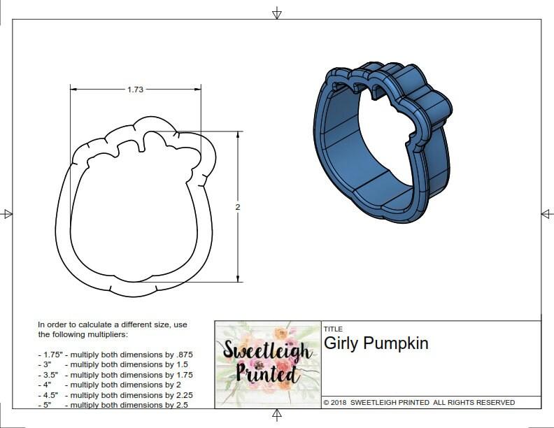 Girly Pumpkin Cookie Cutter - Sweetleigh 