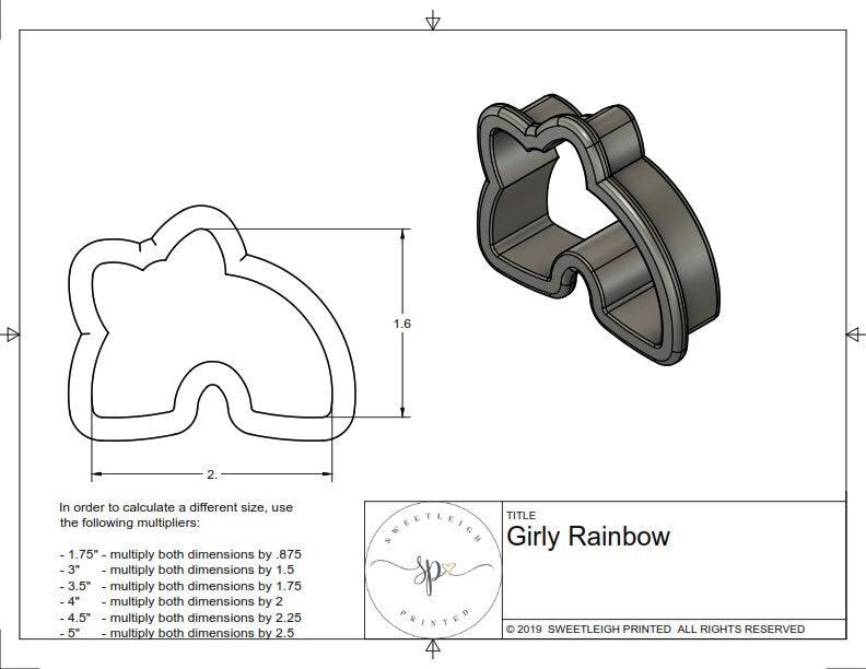 Girly Rainbow Cookie Cutter - Sweetleigh 