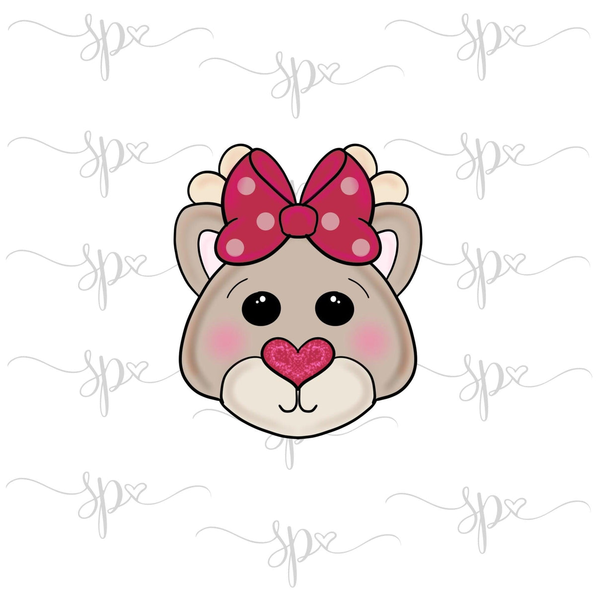 Girly Reindeer Face 2019 Cookie Cutter - Sweetleigh 