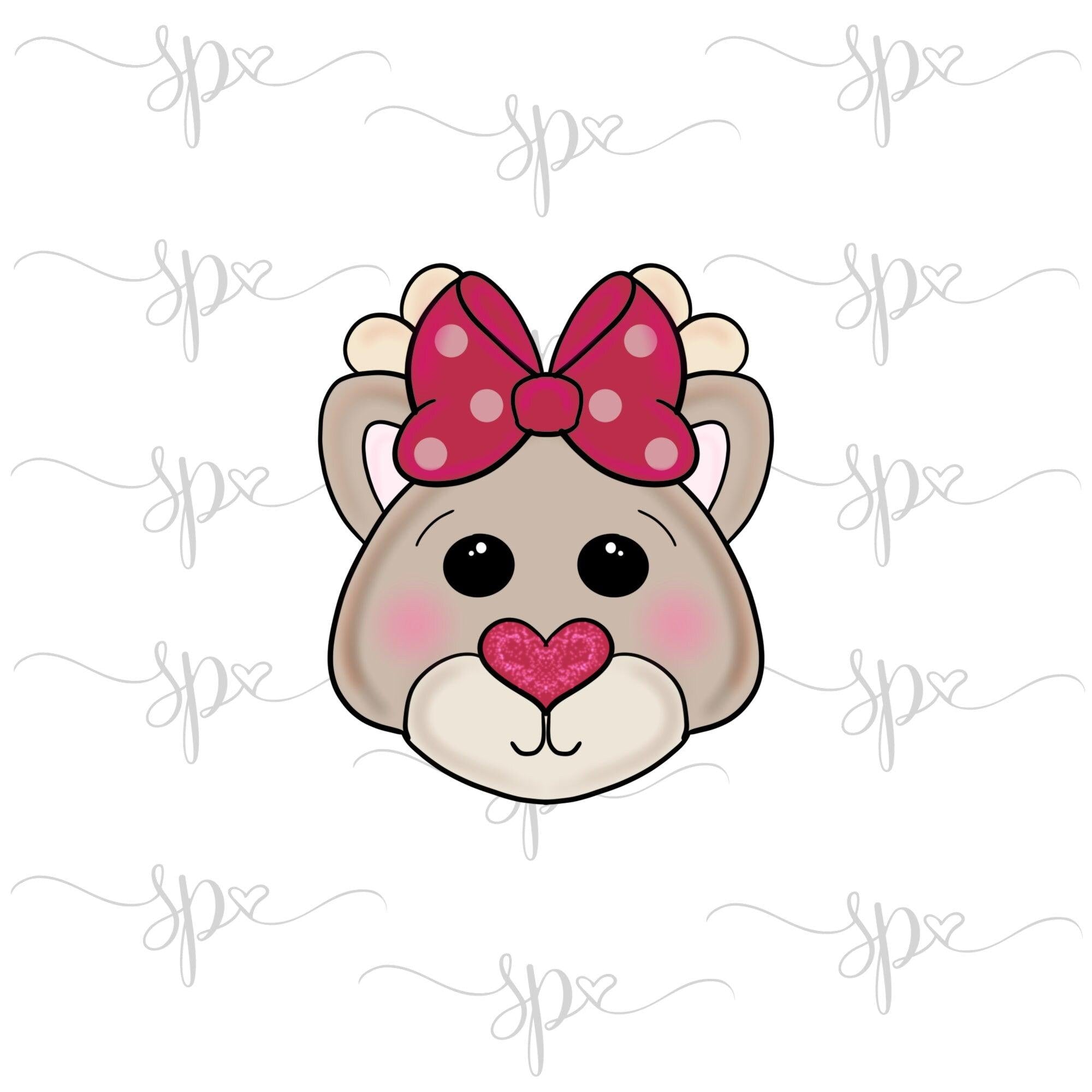 Girly Reindeer Face 2019 Cookie Cutter - Sweetleigh 