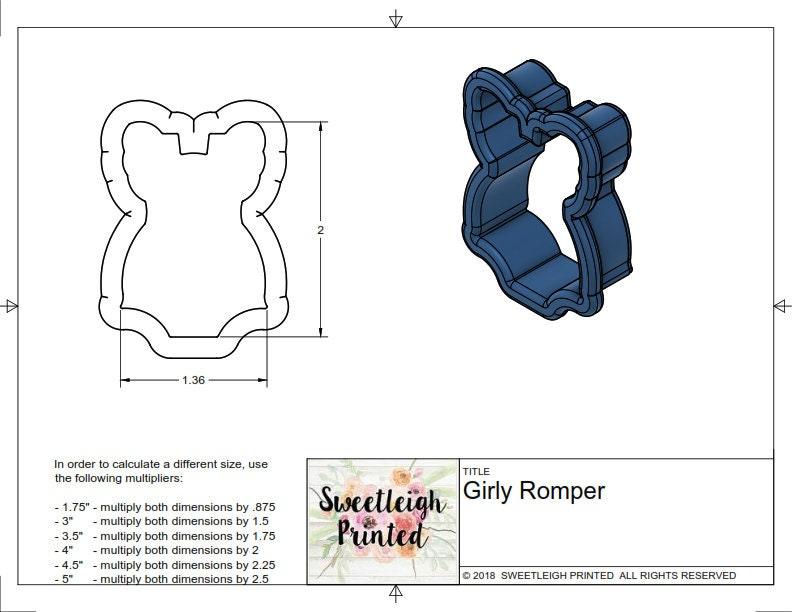 Girly Romper Cookie Cutter - Sweetleigh 
