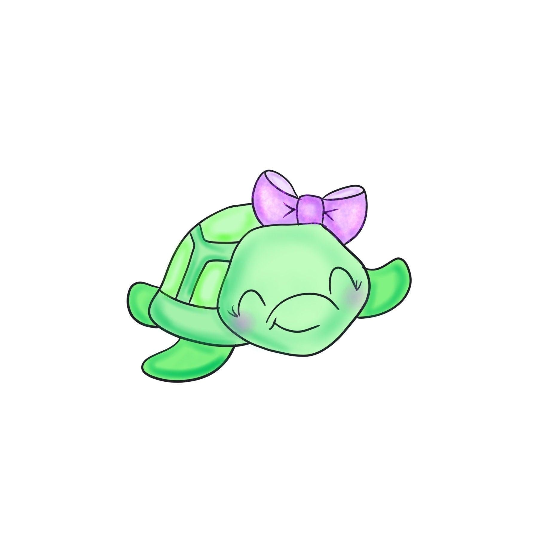 Girly Sea Turtle Cookie Cutter - Sweetleigh 