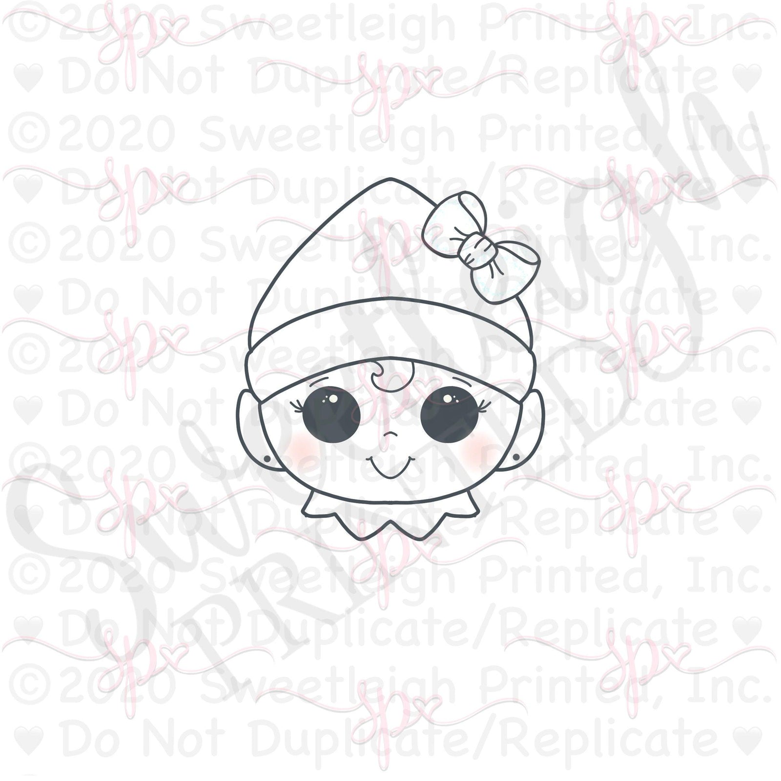 Girly Shelf Elf Face Cookie Cutter - Sweetleigh 