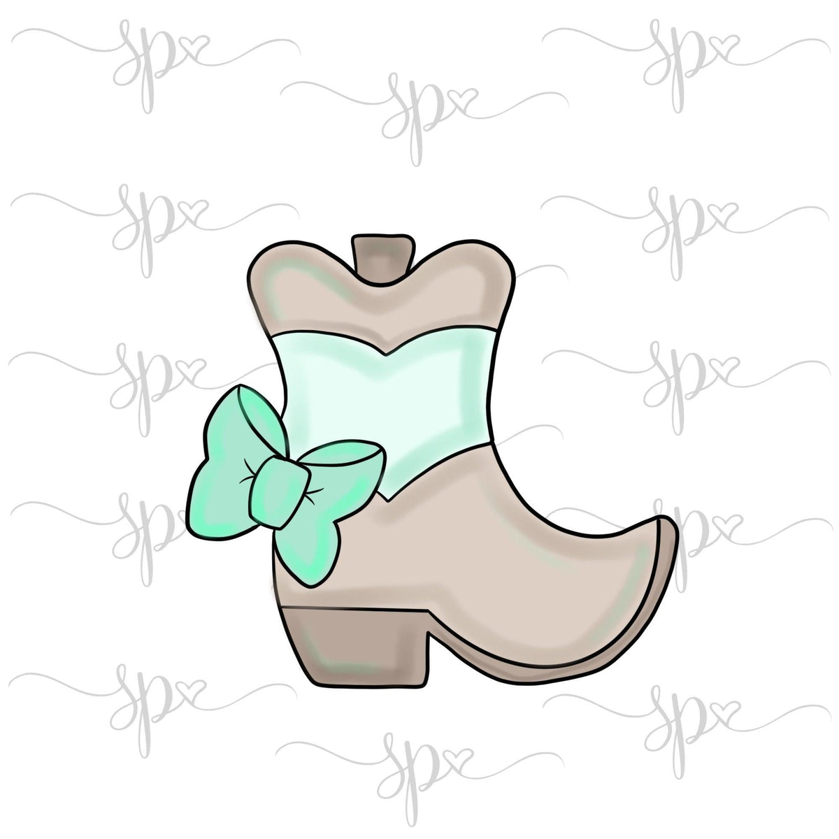 Girly Side Bow Boot Cookie Cutter - Sweetleigh 