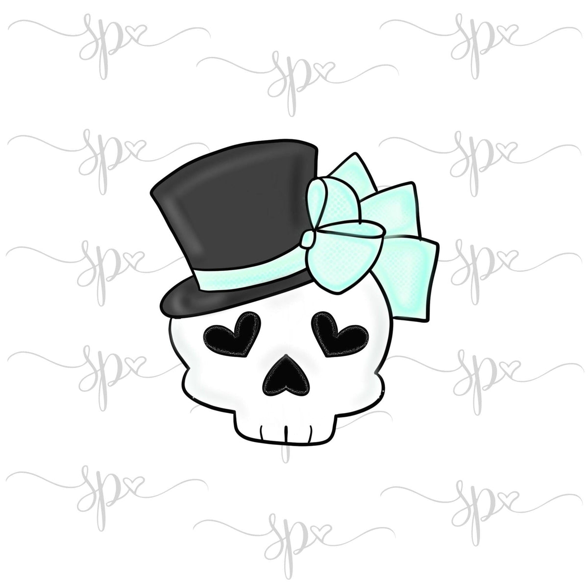 Girly Skull with Top Hat Cookie Cutter - Sweetleigh 