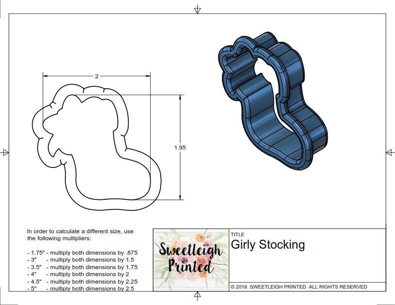 Girly Stocking Cookie Cutter - Sweetleigh 
